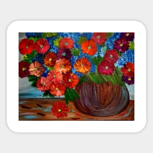 Red abstract flowers Sticker